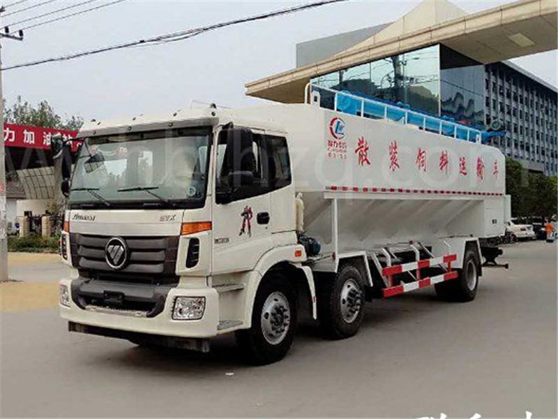 福田欧曼小三轴15吨（30方）散装饲料运输车
