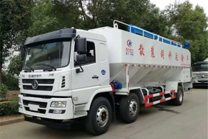 陕汽轩德小三轴15吨（30方）散装饲料运输车 