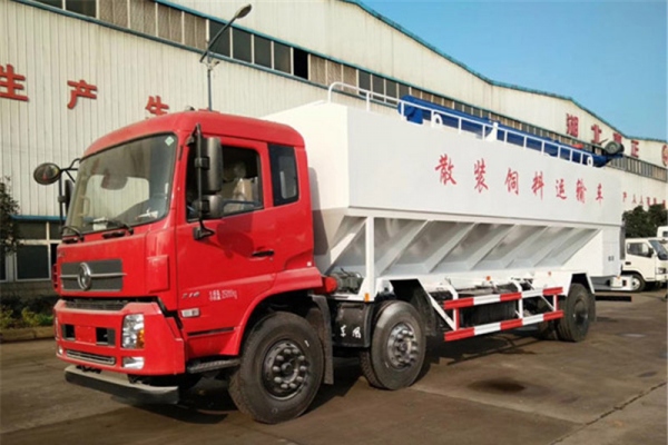 东风天锦小三轴15吨（30方）散装饲料运输车 