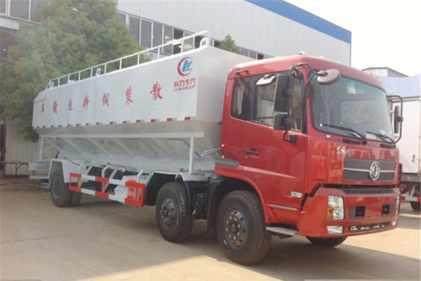 东风天锦小三轴15吨（30方）散装饲料运输车 